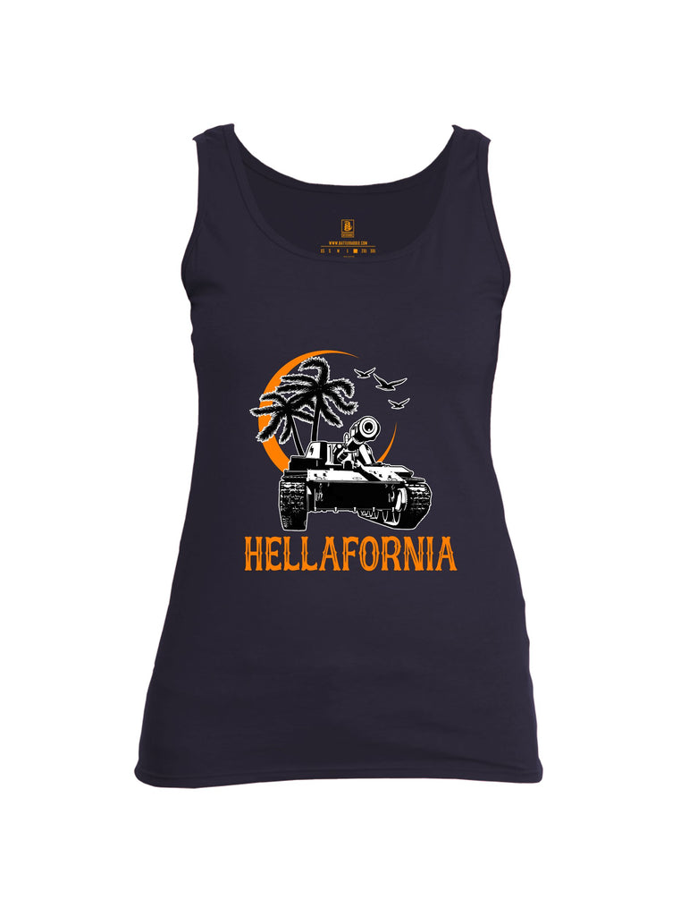 Battleraddle Hellafornia Orange Sleeves Women Cotton Cotton Tank Top