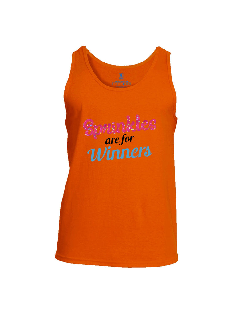 Battleraddle Sprinkles Are For Winners  Mid Blue Sleeves Men Cotton Cotton Tank Top