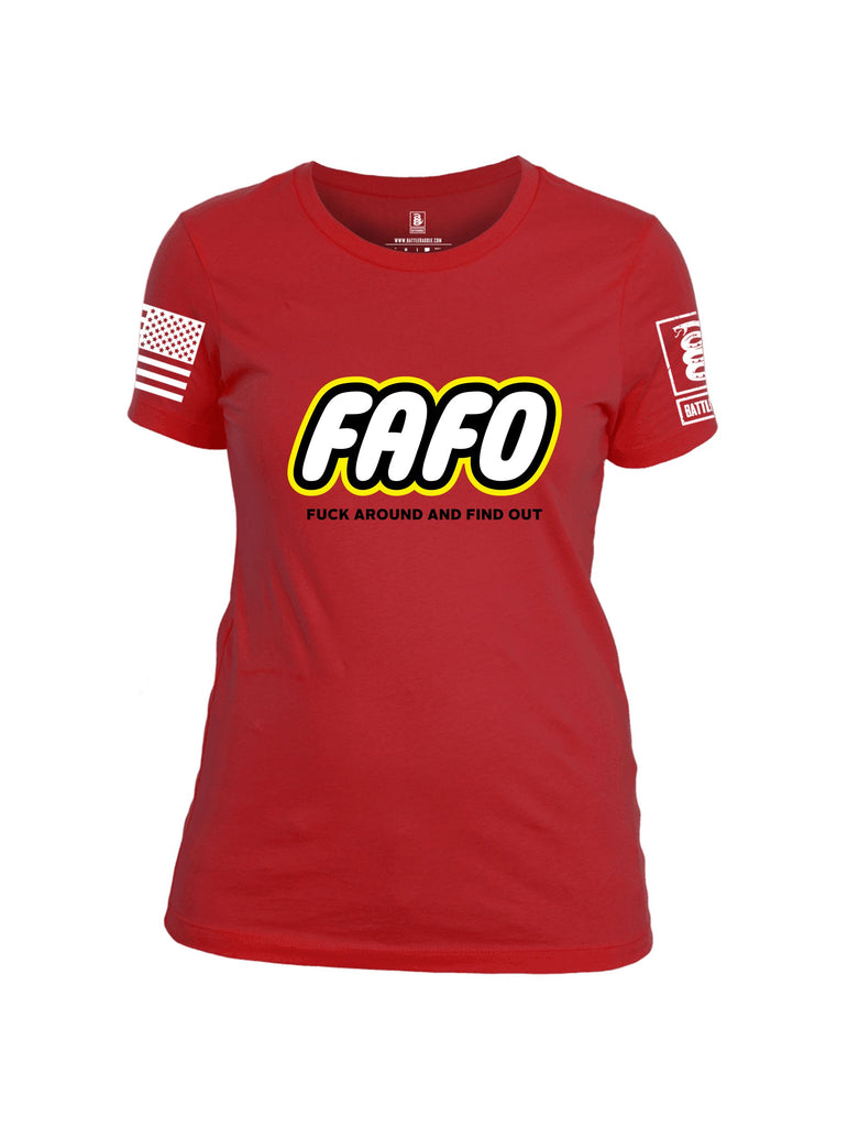 Battleraddle Fafo  White Sleeves Women Cotton Crew Neck T-Shirt
