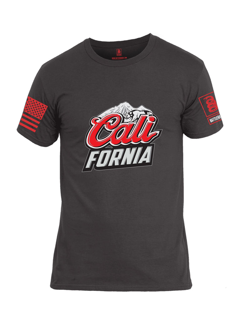 Battleraddle California Red Sleeves Men Cotton Crew Neck T-Shirt
