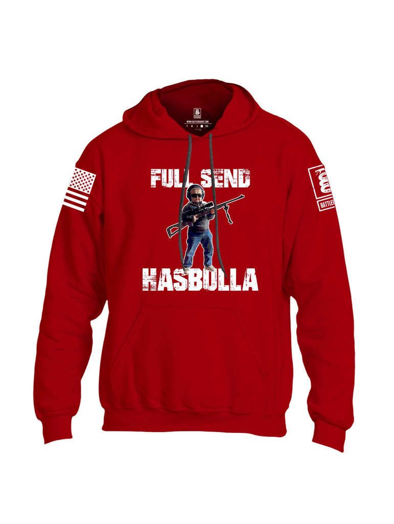 Battleraddle Full Send Hasbulla White Sleeves Uni Cotton Blended Hoodie With Pockets
