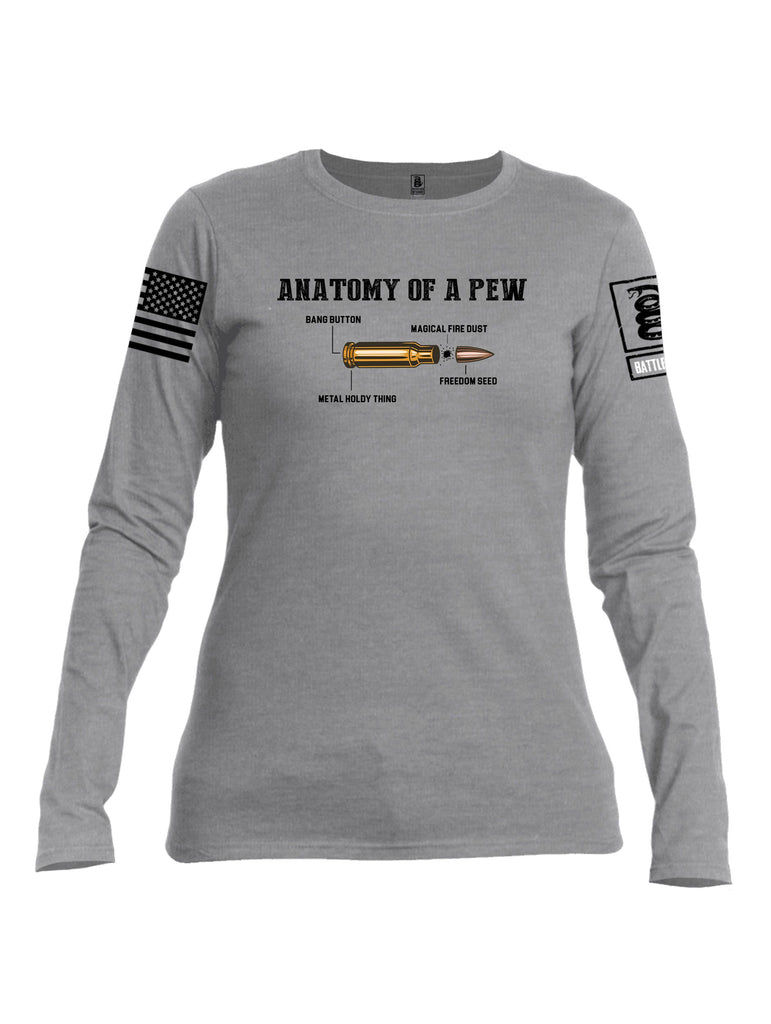 Battleraddle Anatomy Of A Pew Black Sleeves Women Cotton Crew Neck Long Sleeve T Shirt