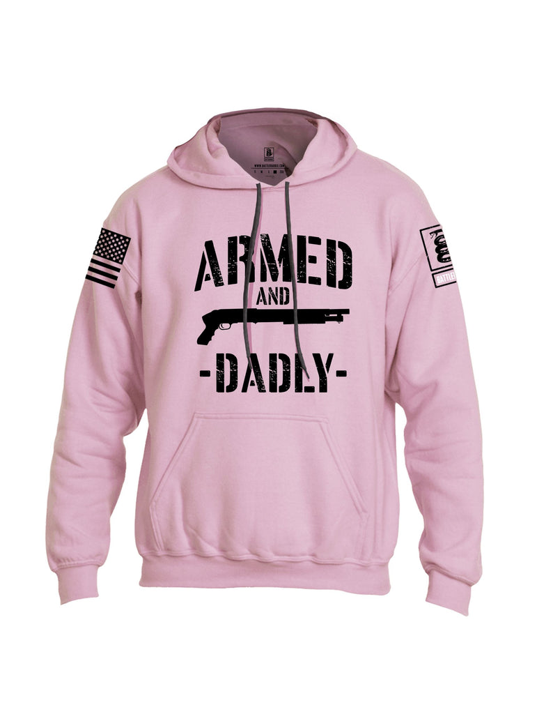 Battleraddle Armed And Dadly  Black Sleeves Uni Cotton Blended Hoodie With Pockets