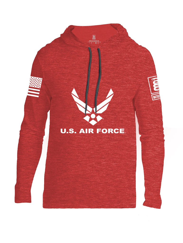 Battleraddle Us Air Force White Sleeves Men Cotton Thin Cotton Lightweight Hoodie