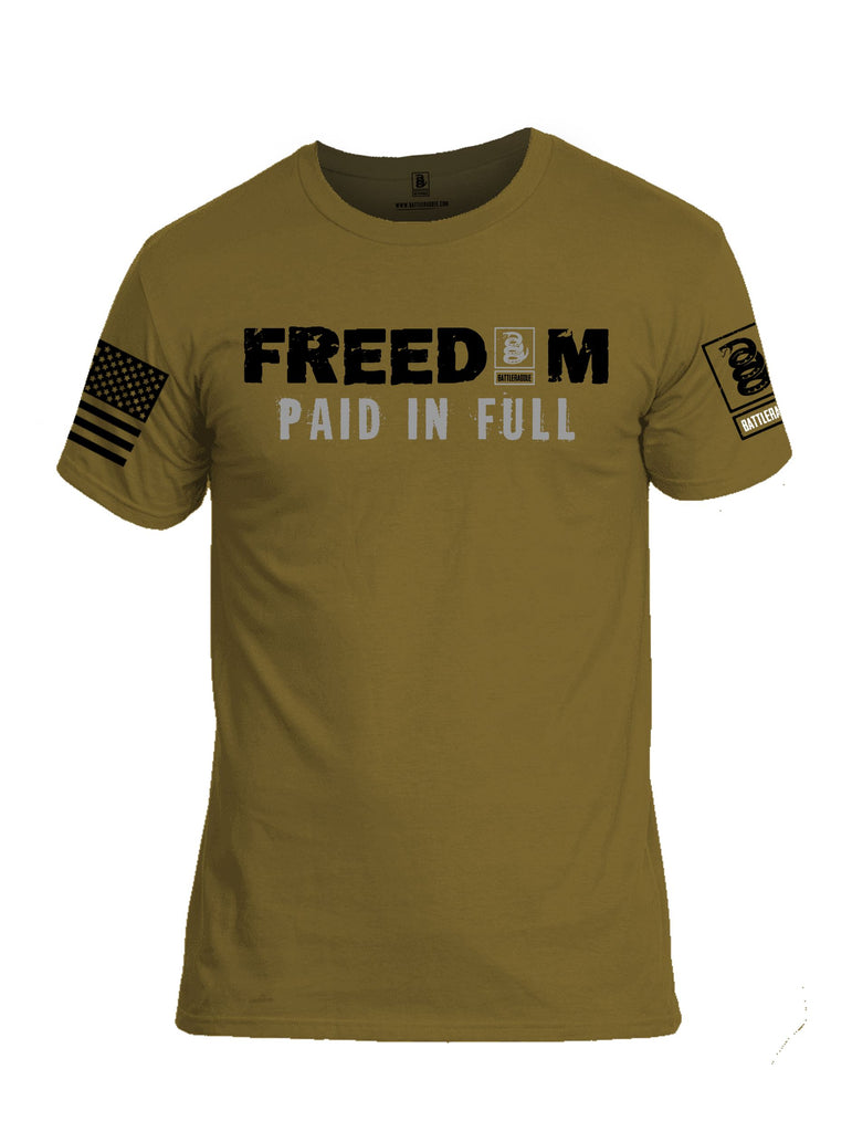 Battleraddle Freedom Paid Full Black Sleeves Men Cotton Crew Neck T-Shirt