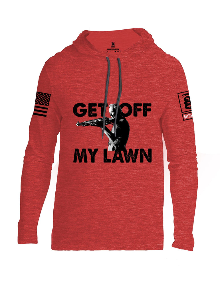 Battleraddle Get Off My Lawn Black Sleeves Men Cotton Thin Cotton Lightweight Hoodie