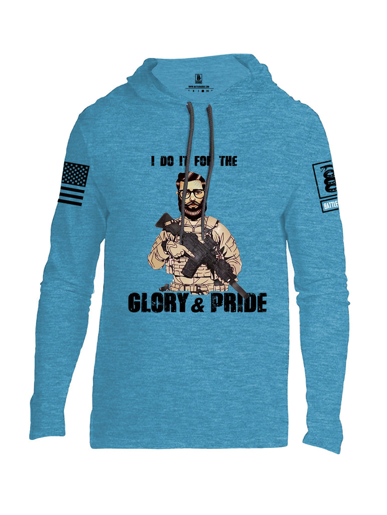 Battleraddle I Do It For The Glory And Pride Black Sleeves Men Cotton Thin Cotton Lightweight Hoodie