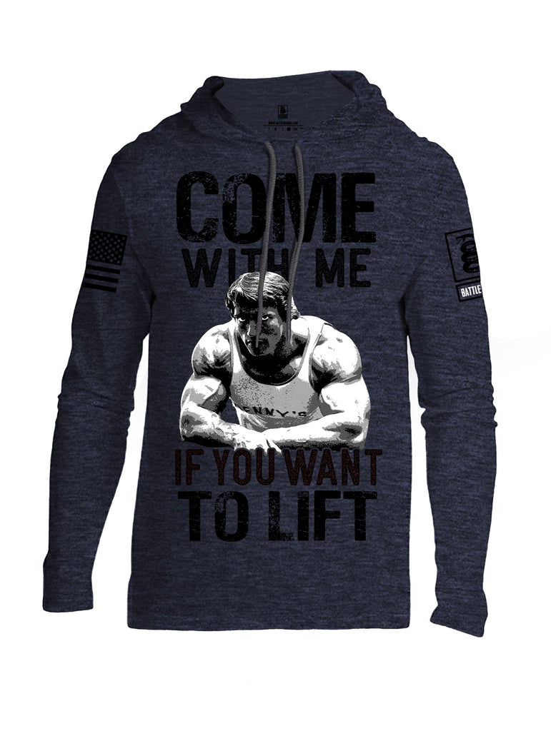 Battleraddle Come With Me If You Want To Lift  Black Sleeves Men Cotton Thin Cotton Lightweight Hoodie