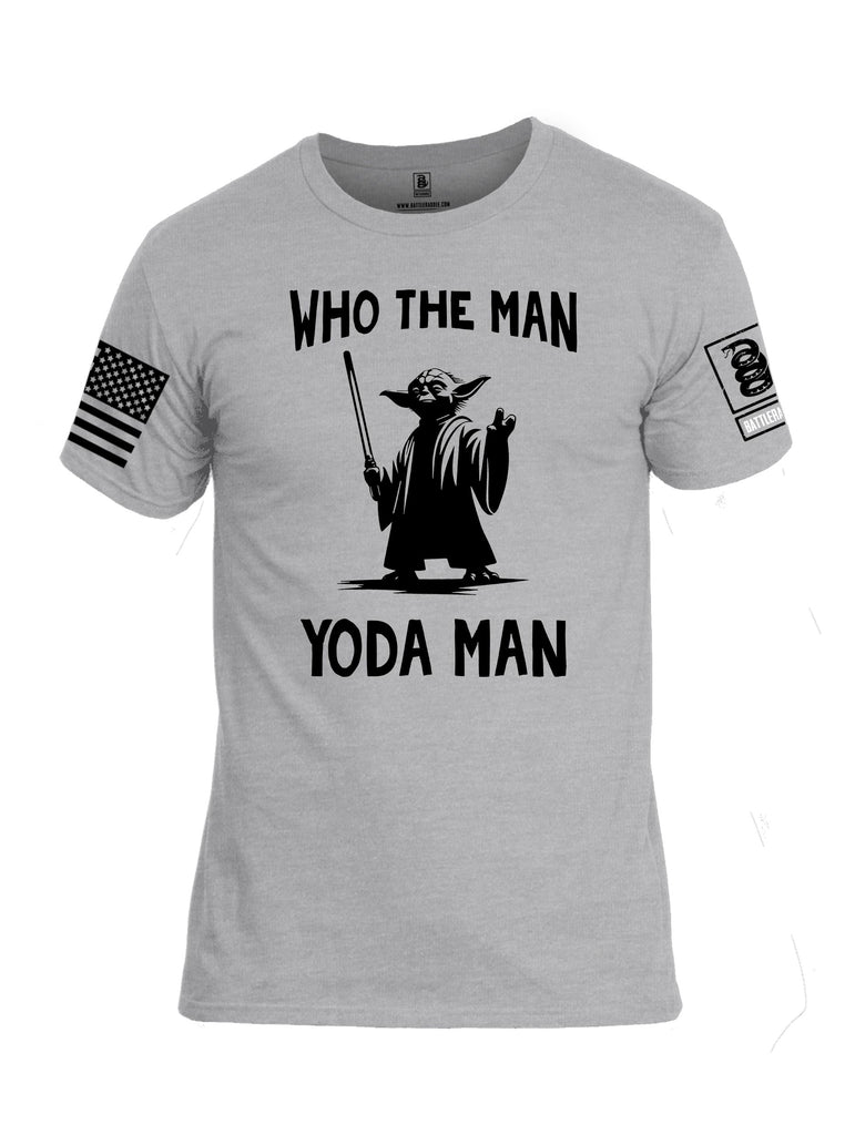 Battleraddle Who The Man  Black Sleeves Men Cotton Crew Neck T-Shirt