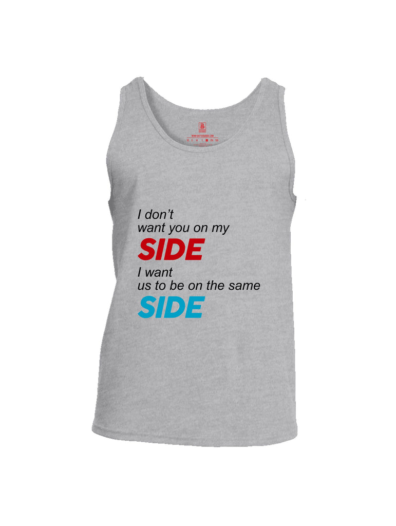 Battleraddle I Don'T Want You On My Side Red Sleeves Men Cotton Cotton Tank Top