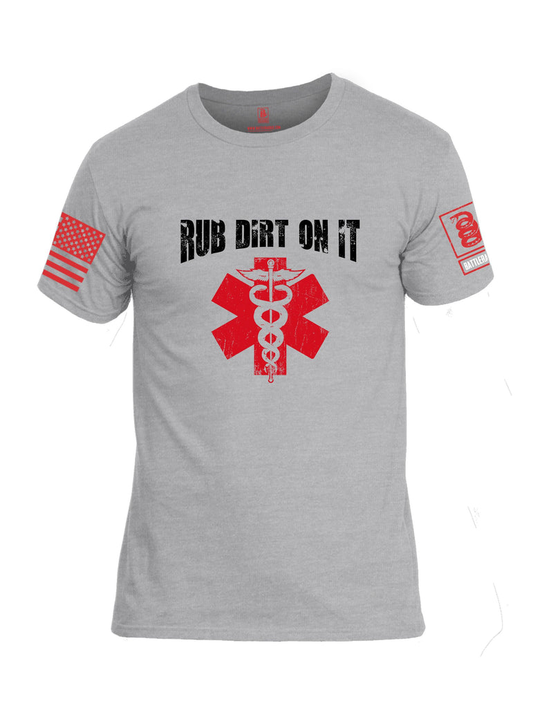 Battleraddle Rub Dirt On It Red Sleeves Men Cotton Crew Neck T-Shirt