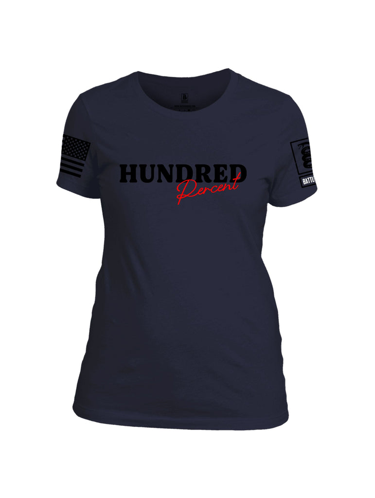 Battleraddle Hundred Percent Black Sleeves Women Cotton Crew Neck T-Shirt