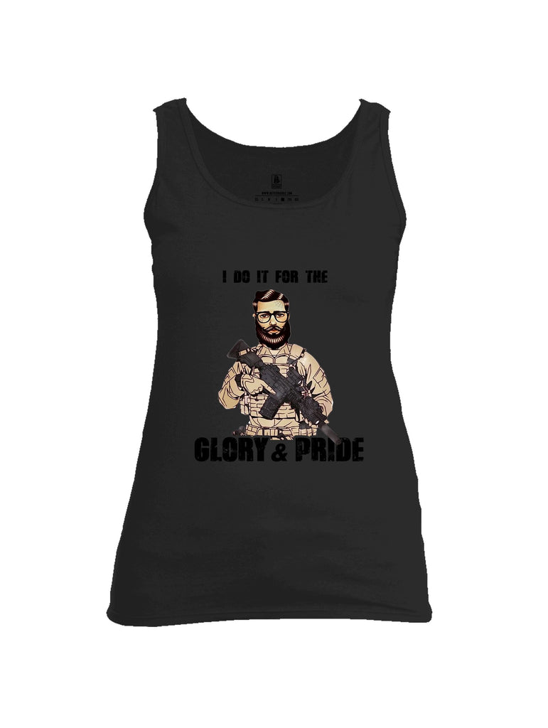 Battleraddle I Do It For The Glory And Pride Black Sleeves Women Cotton Cotton Tank Top