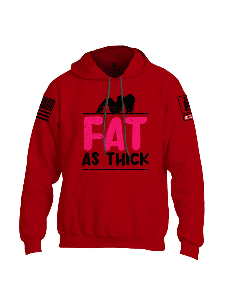 Battleraddle Fat As Thick Black Sleeves Uni Cotton Blended Hoodie With Pockets