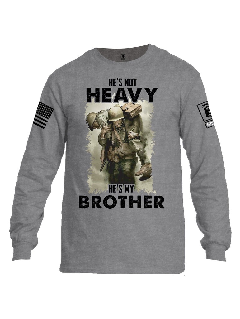 Battleraddle He'S Not Heavy He'S My Brother Black Sleeves Men Cotton Crew Neck Long Sleeve T Shirt