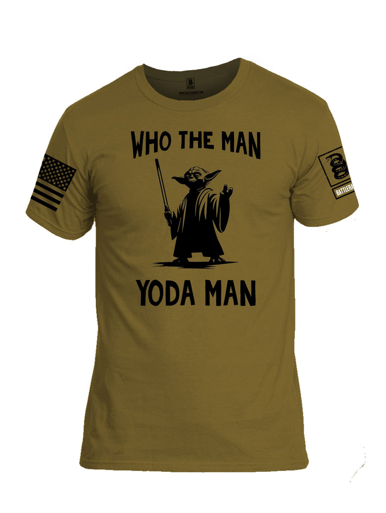 Battleraddle Who The Man  Black Sleeves Men Cotton Crew Neck T-Shirt