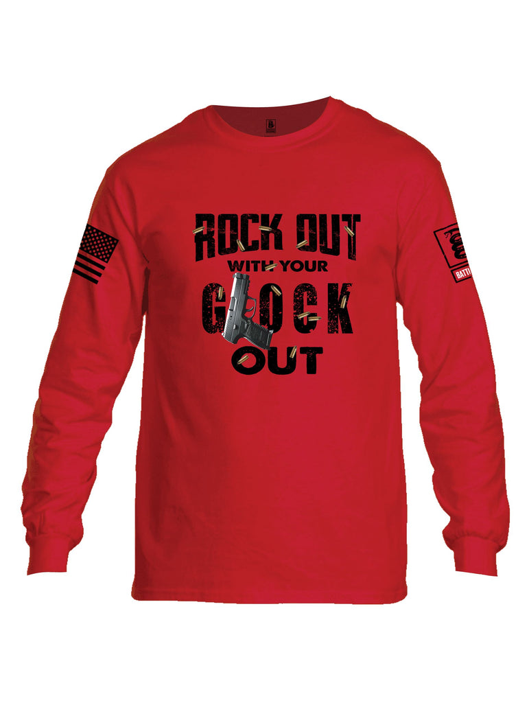 Battleraddle Rock Out With Your Glock Out Black Sleeves Men Cotton Crew Neck Long Sleeve T Shirt