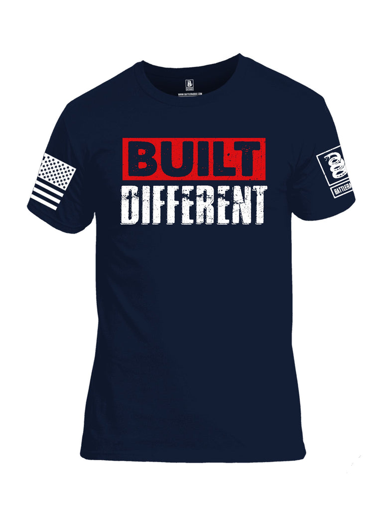 Battleraddle Built Different White Sleeves Men Cotton Crew Neck T-Shirt