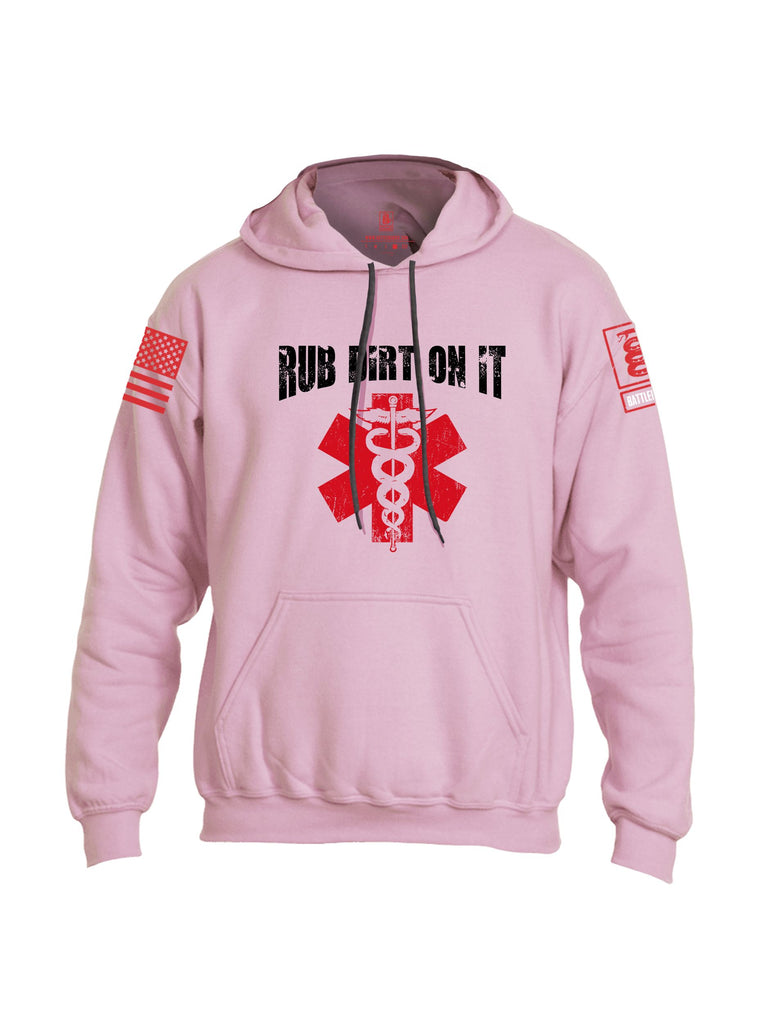 Battleraddle Rub Dirt On It Red Sleeves Uni Cotton Blended Hoodie With Pockets