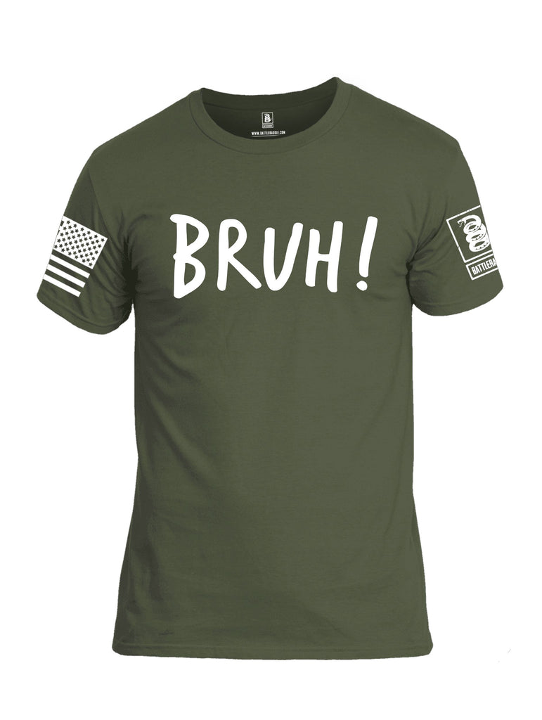 Battleraddle Bruh White Sleeves Men Cotton Crew Neck T-Shirt