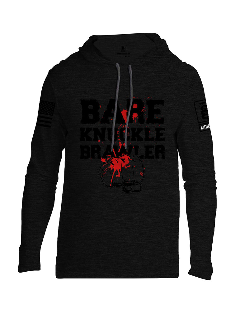 Battleraddle Bare Knuckle Brawler  Black Sleeves Men Cotton Thin Cotton Lightweight Hoodie