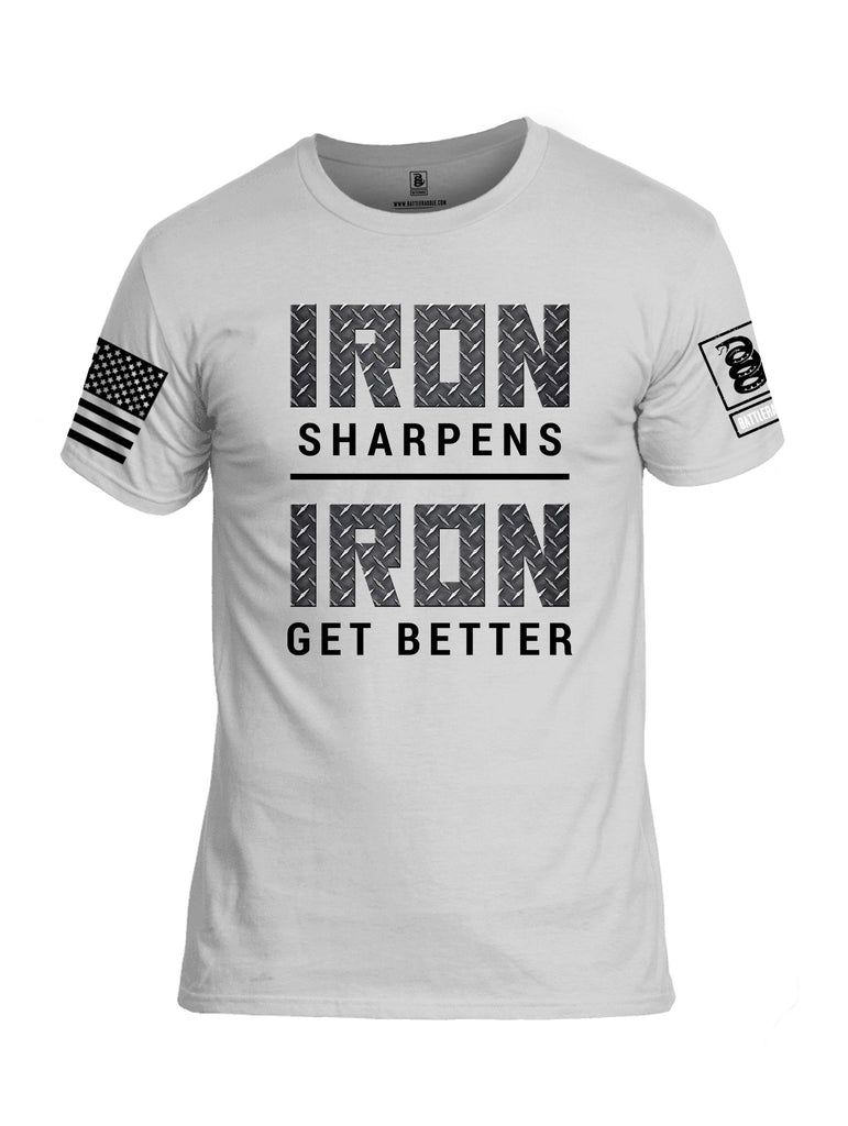 Battleraddle Iron Sharpens Iron Get Better Black Sleeves Men Cotton Crew Neck T-Shirt