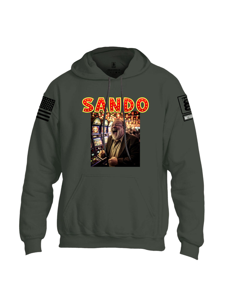 Battleraddle Sando Slot Machine  Black Sleeves Uni Cotton Blended Hoodie With Pockets