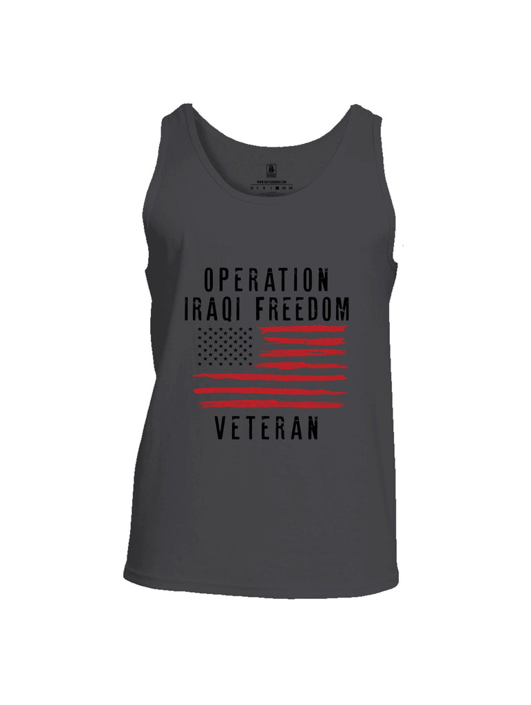 Battleraddle Operation Iraqi Freedom Veteran Black Sleeves Men Cotton Cotton Tank Top
