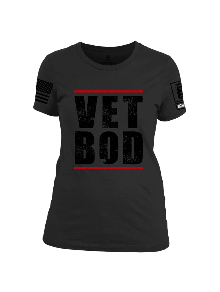 Battleraddle Vet Bod  Black Sleeves Women Cotton Crew Neck T-Shirt