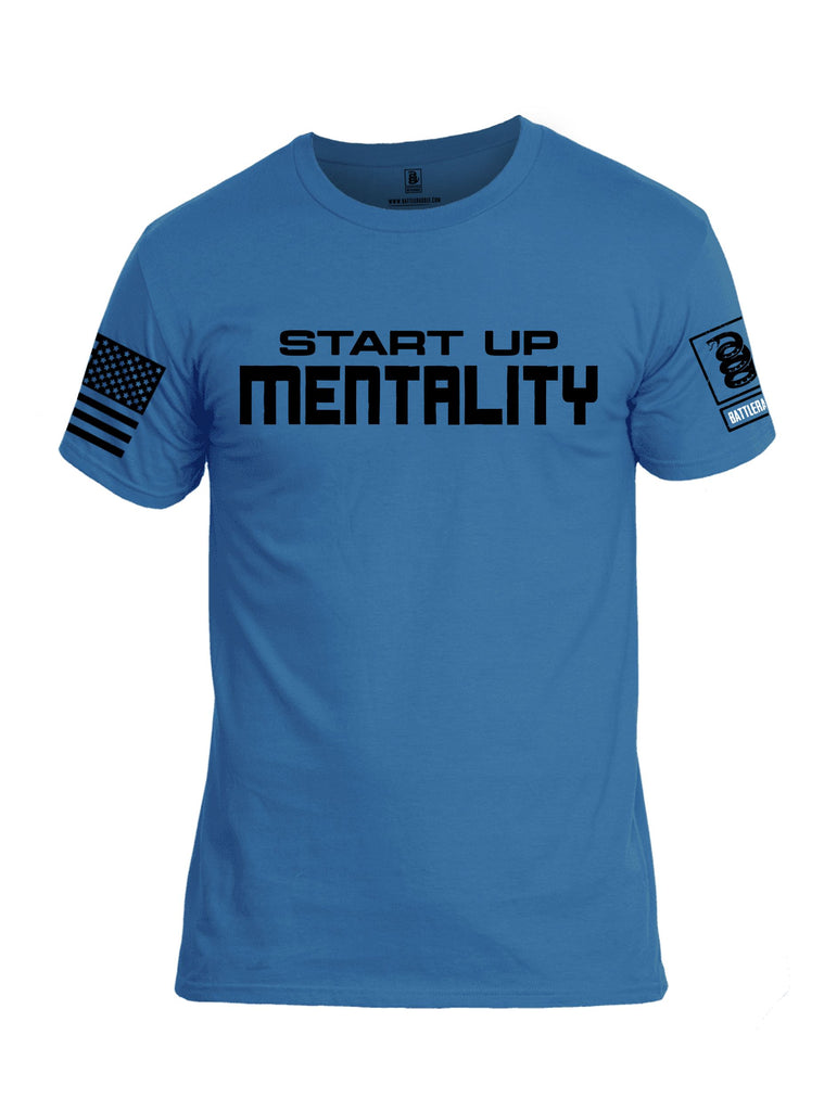 Battleraddle Start Up Mentality  Black Sleeves Men Cotton Crew Neck T-Shirt