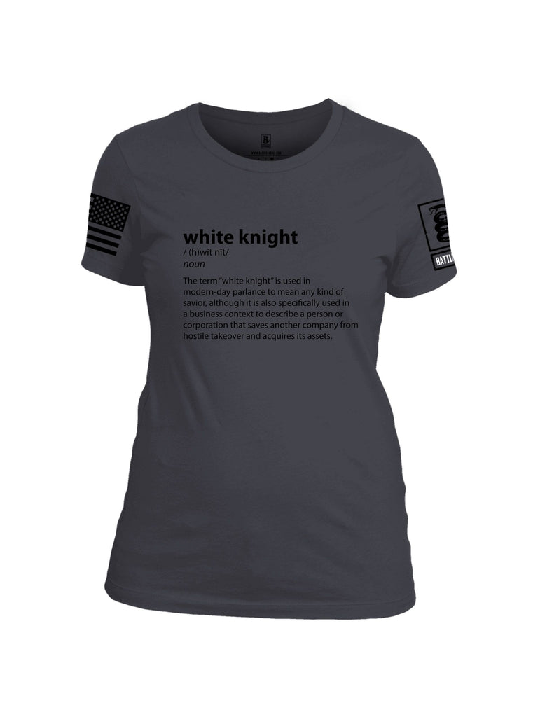 Battleraddle White Knight  Black Sleeves Women Cotton Crew Neck T-Shirt