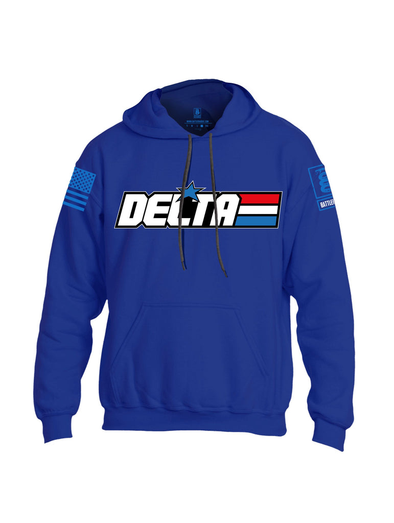 Battleraddle Delta Gi Joe Mid Blue Sleeves Uni Cotton Blended Hoodie With Pockets