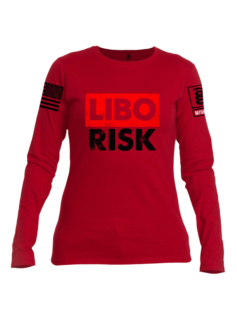 Battleraddle Libo Risk Black Sleeves Women Cotton Crew Neck Long Sleeve T Shirt