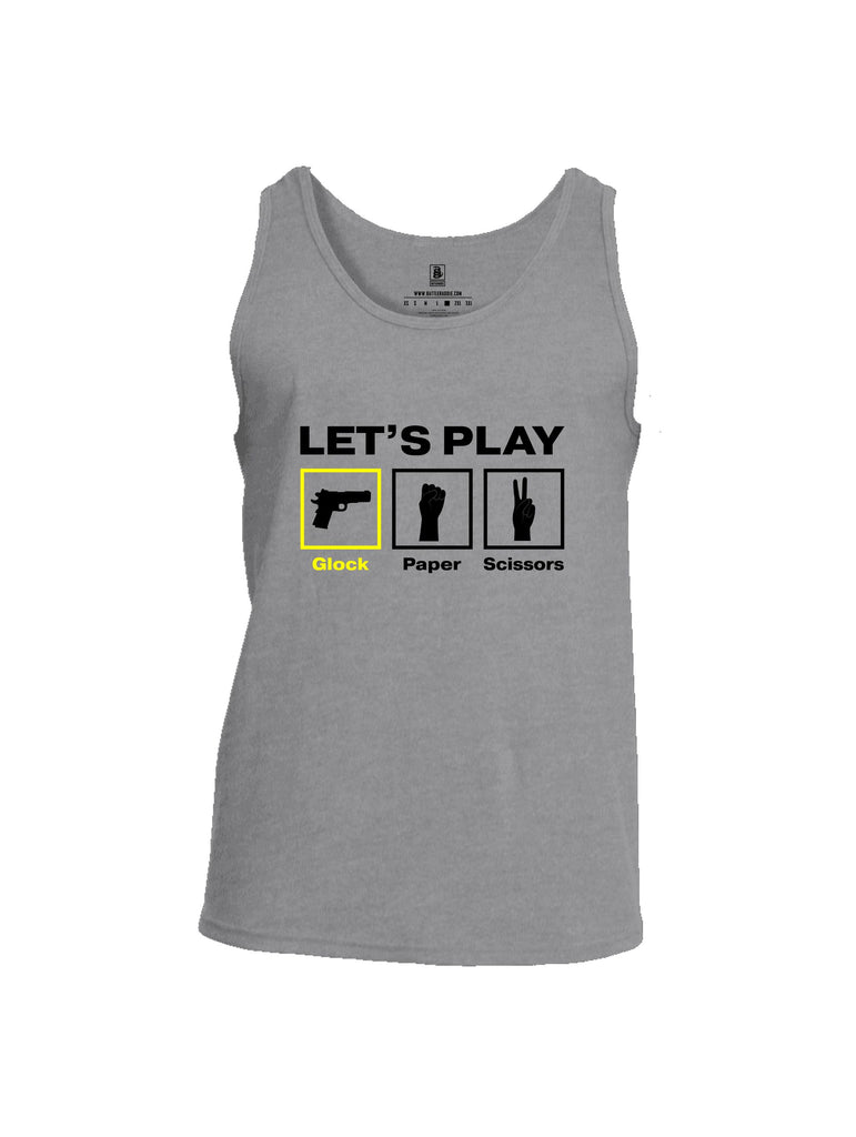 Battleraddle Let'S Play Glock Paper Scissors Black Sleeves Men Cotton Cotton Tank Top