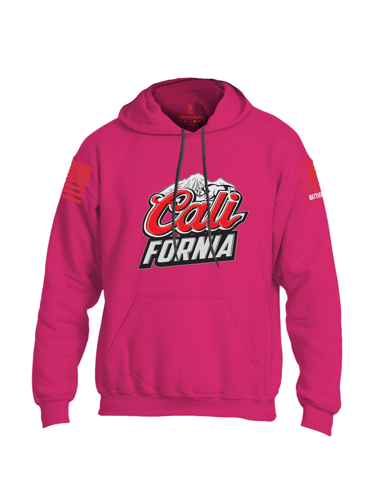 Battleraddle California Red Sleeves Uni Cotton Blended Hoodie With Pockets