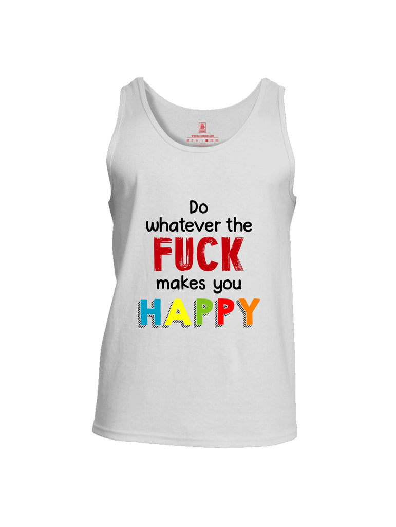 Battleraddle Do Whatever The Fuck Makes You Happy Red Sleeves Men Cotton Cotton Tank Top