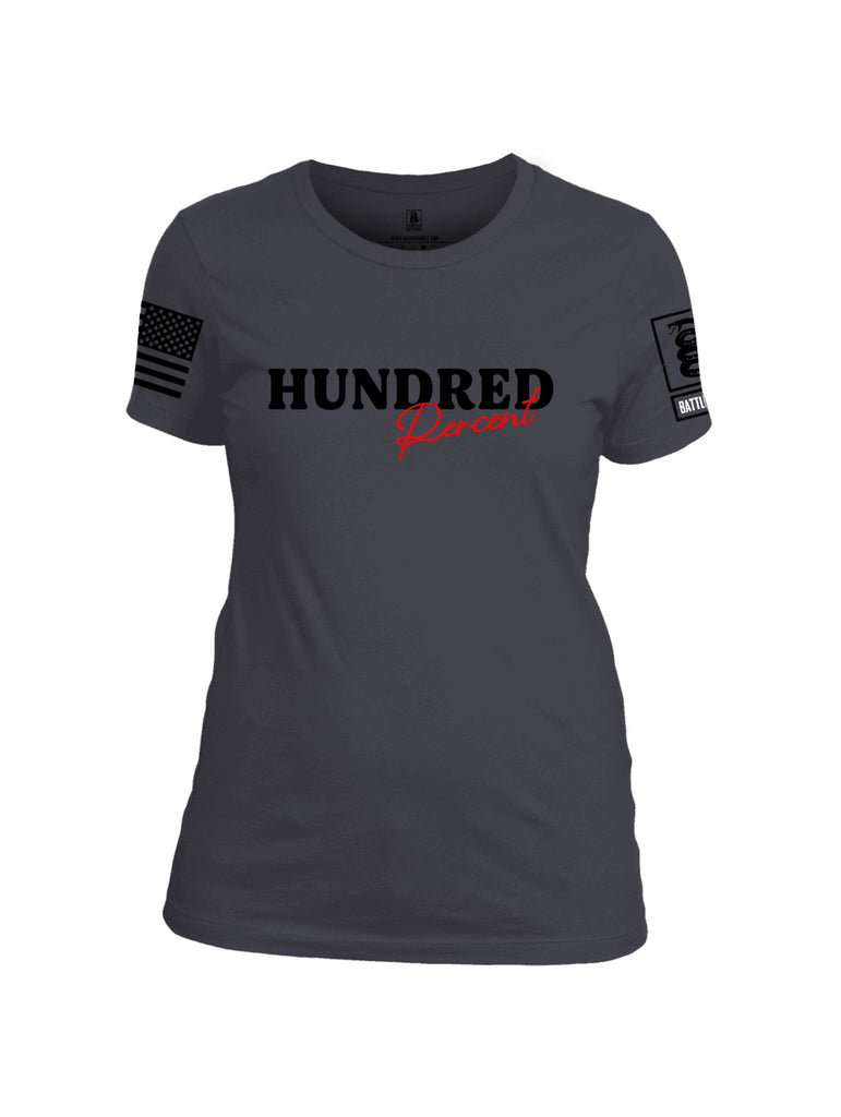 Battleraddle Hundred Percent Black Sleeves Women Cotton Crew Neck T-Shirt