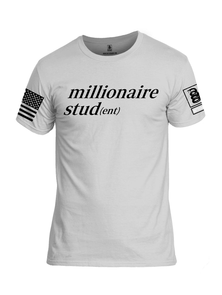 Battleraddle Millionaire Student Black Sleeves Men Cotton Crew Neck T-Shirt