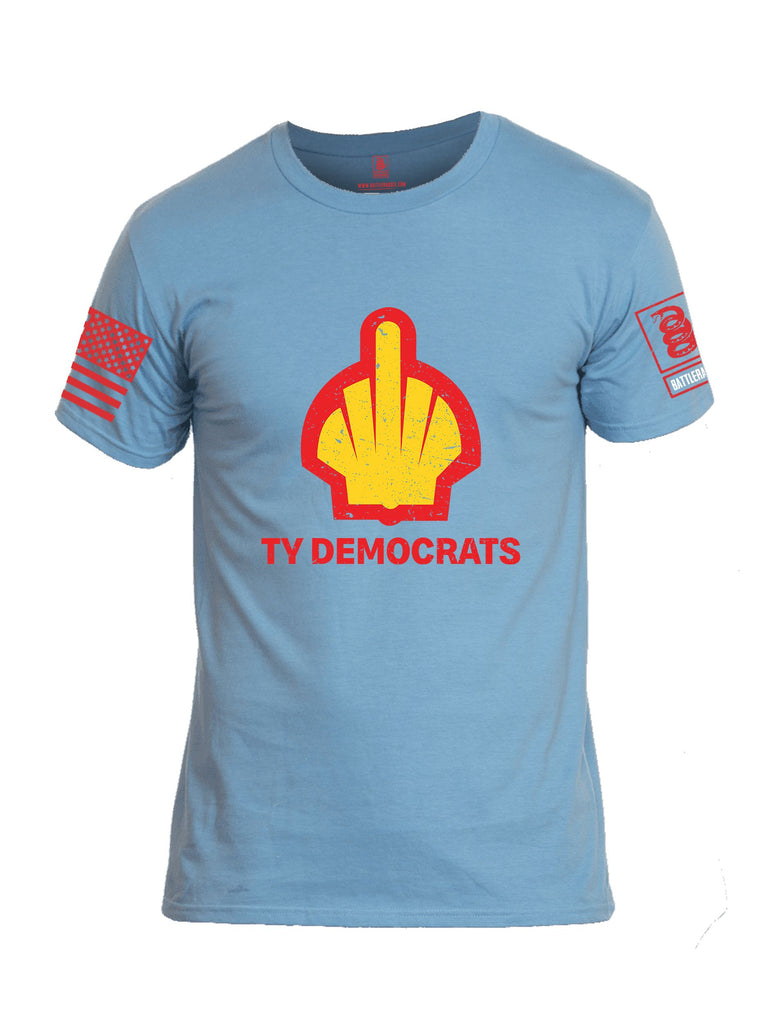 Battleraddle Ty Democrats  Red Sleeves Men Cotton Crew Neck T-Shirt