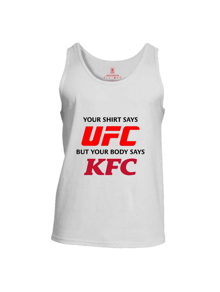 Battleraddle Your Shirt Says Ufc Red Sleeves Men Cotton Cotton Tank Top