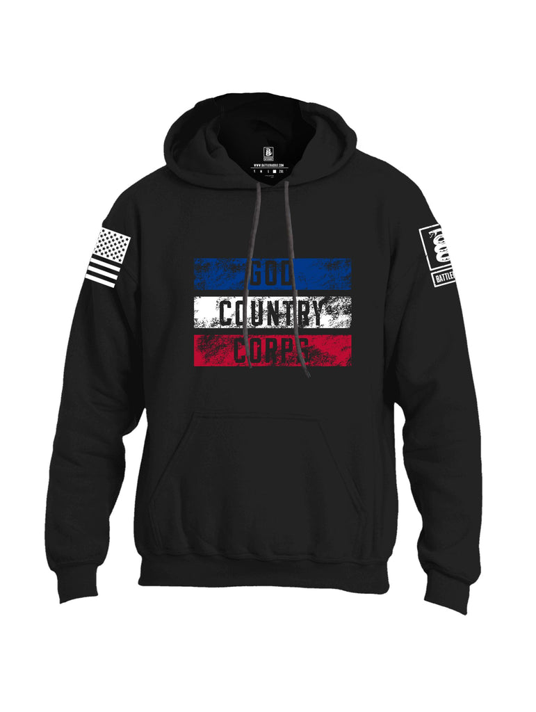 Battleraddle God Country Corps  White Sleeves Uni Cotton Blended Hoodie With Pockets