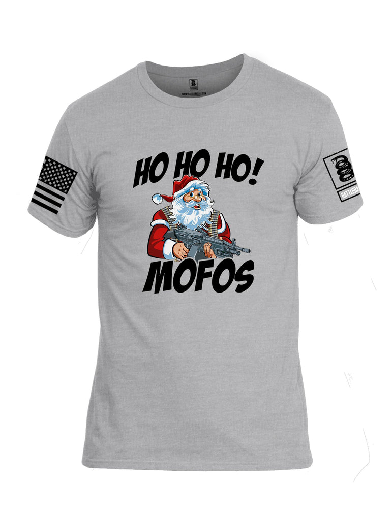 Battleraddle Hohoho Mofos  Black Sleeves Men Cotton Crew Neck T-Shirt