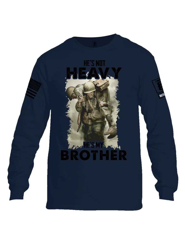 Battleraddle He'S Not Heavy He'S My Brother Black Sleeves Men Cotton Crew Neck Long Sleeve T Shirt