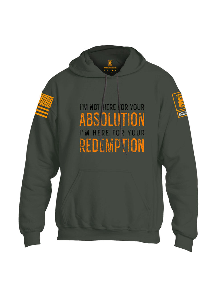 Battleraddle I'M Not Here For Your Absolution Orange Sleeves Uni Cotton Blended Hoodie With Pockets