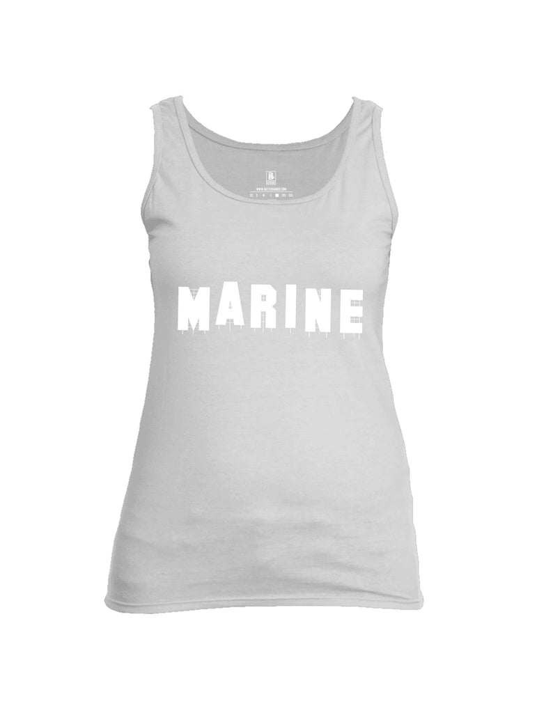 Battleraddle Marine Hollywood White Sleeves Women Cotton Cotton Tank Top