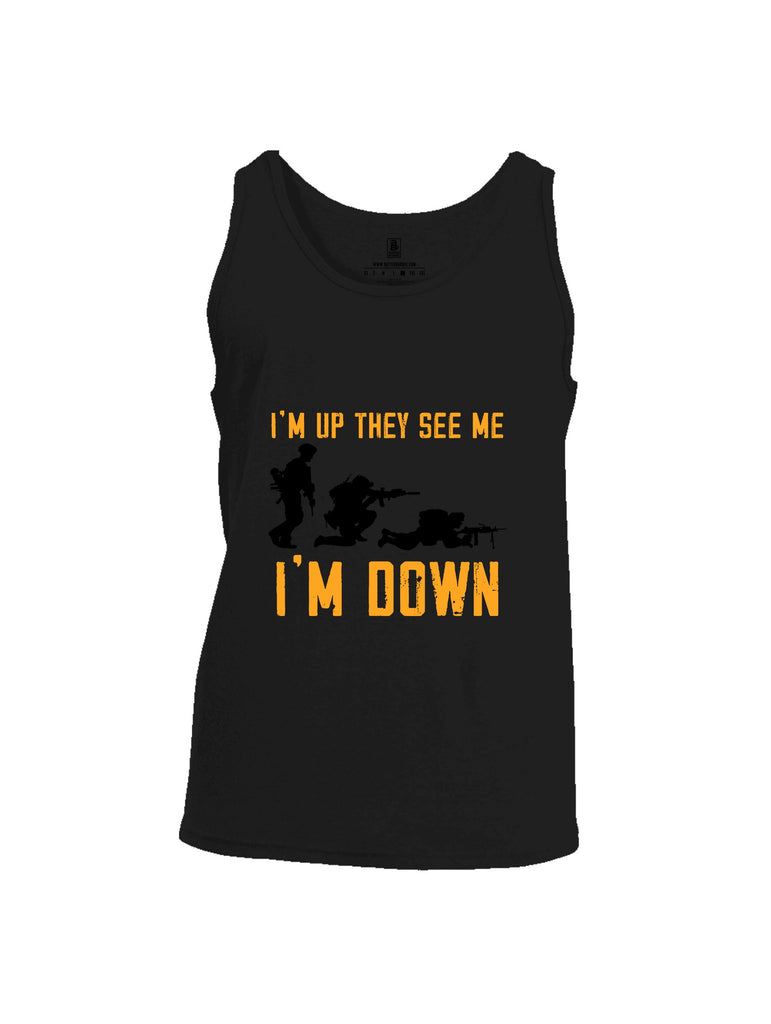 Battleraddle Im Up They See Me   Black Sleeves Men Cotton Cotton Tank Top