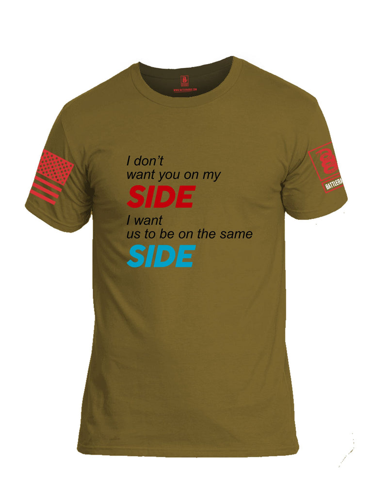 Battleraddle I Don'T Want You On My Side Red Sleeves Men Cotton Crew Neck T-Shirt