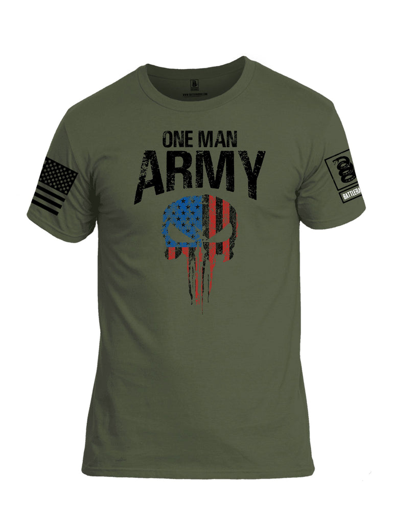 Battleraddle One Man Army  Black Sleeves Men Cotton Crew Neck T-Shirt