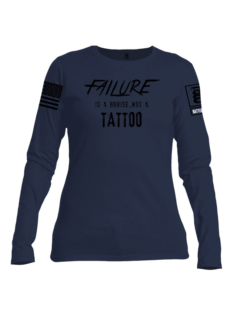 Battleraddle Failure Is A Bruise Black Sleeves Women Cotton Crew Neck Long Sleeve T Shirt