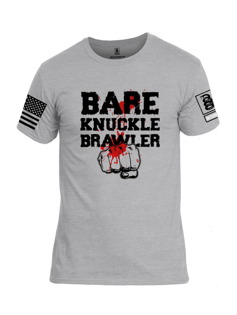 Battleraddle Bare Knuckle Brawler  Black Sleeves Men Cotton Crew Neck T-Shirt